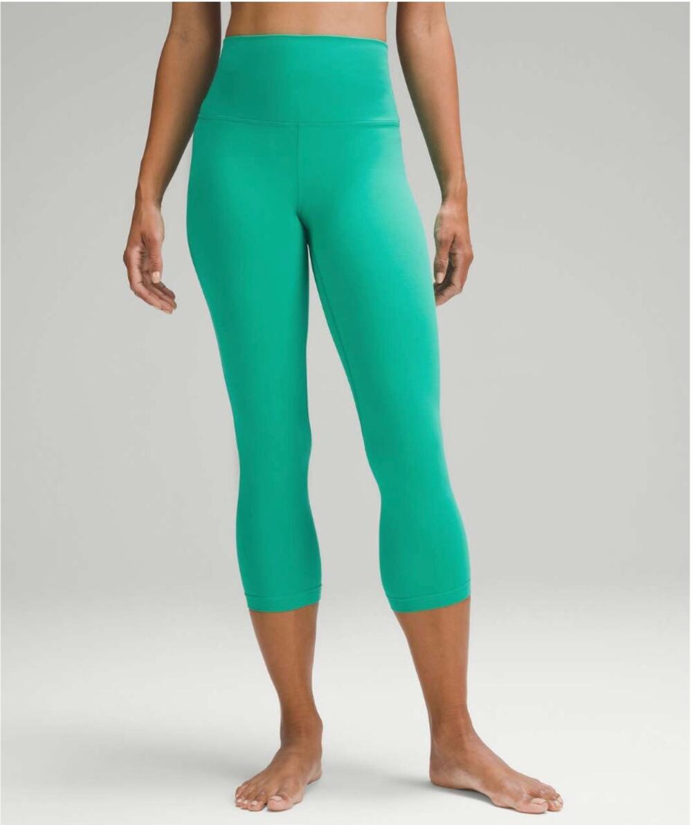 Lululemon Align High Rise Lined Crop 23 Leggings Maldives Green Womens Size 8